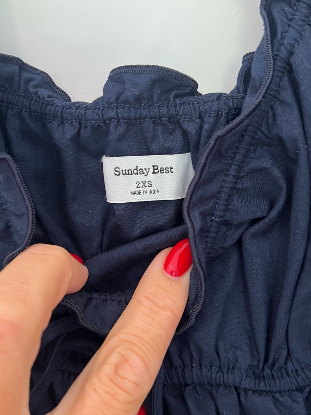 Sundays Best Navy Ruffled Tank - Picture 2 of 2